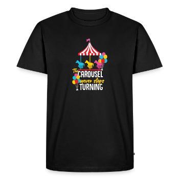 Idée cadeau de salon carrousel - T-shirt Premium bio Homme - noir - Devant - Nico (187cm)
