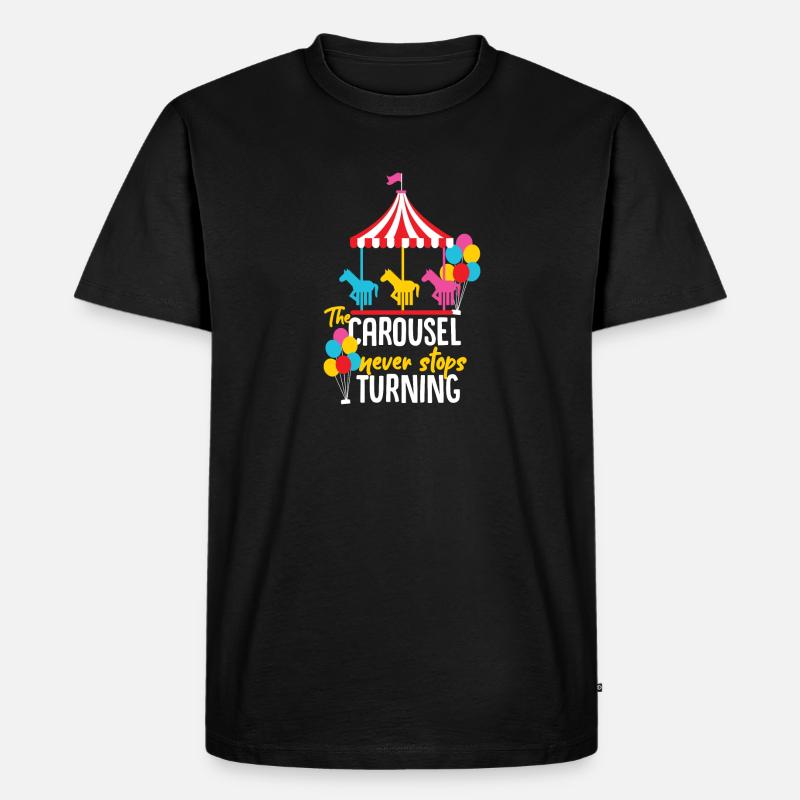 Karussell Kirmes Geschenkidee - Männer Premium Bio T-Shirt - Schwarz