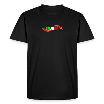 Calabre Peperoncino Design, Italie tricolore - T-shirt Premium bio Homme - noir - Devant - Nico (187cm)