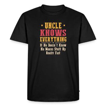 Uncle Knows Everything - T-shirt Premium bio Homme - noir - Devant - Nico (187cm)
