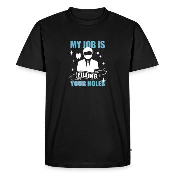 Dentiste médecine dentaire cadeau de remplissage des trous des dents - T-shirt Premium bio Homme - noir - Devant - Nico (187cm)