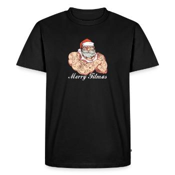 Santa Christmas Fitness Gym Deadlift Xmas Men - T-shirt Premium bio Homme - noir - Devant - Nico (187cm)