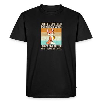 Le café épelé à l'envers est EEFFOC Fox Drink - T-shirt Premium bio Homme - noir - Devant - Nico (187cm)