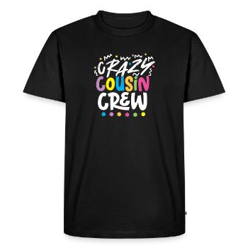 Équipage de cousin cousin fou - T-shirt Premium bio Homme - noir - Devant - Nico (187cm)