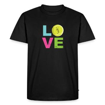 Joueur de cadeau de fille mignonne de tennis drôle de tennis d'amour - T-shirt Premium bio Homme - noir - Devant - Nico (187cm)