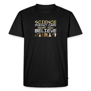La science ne se soucie pas de ce que vous croyez Science - T-shirt Premium bio Homme - noir - Devant - Nico (187cm)