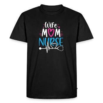 Nurse - T-shirt Premium bio Homme - noir - Devant - Nico (187cm)