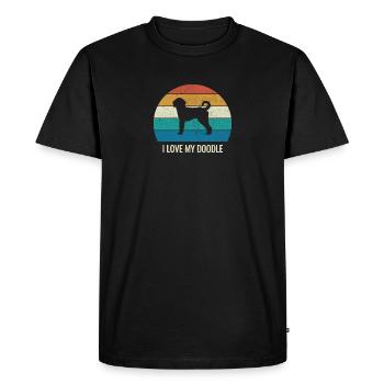 Cadeau rétro Labradoodle J'aime mon Doodle - T-shirt Premium bio Homme - noir - Devant - Nico (187cm)