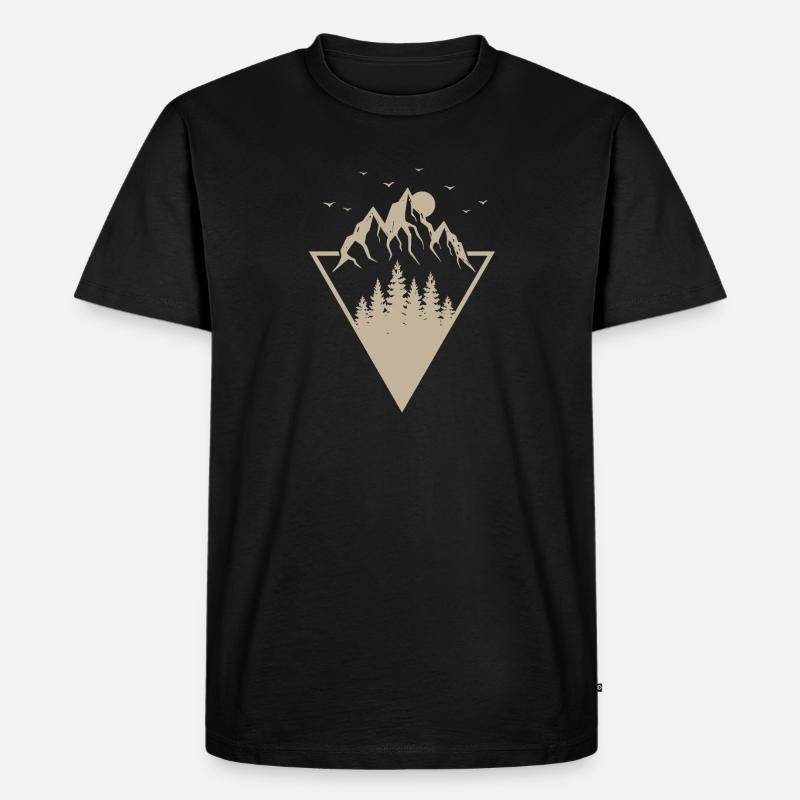Moderner Berg - Männer Premium Bio T-Shirt - Schwarz