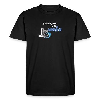 Je peux pas j'ai wake wakeboard - T-shirt Premium bio Homme - noir - Devant - Nico (187cm)