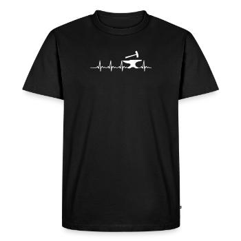 Forgeron Mon rythme cardiaque est un marteau-enclume - T-shirt Premium bio Homme - noir - Devant - Nico (187cm)