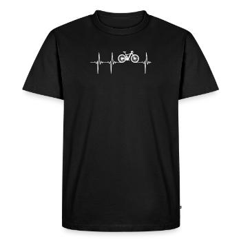 Vélo Heartbeat Cycling Rider Bike Lovers - T-shirt Premium bio Homme - noir - Devant - Nico (187cm)
