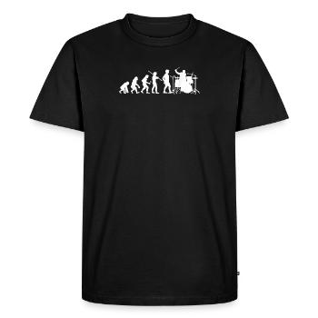 Evolution Drums Funny Drummer Musician Band - Men's Premium Organic T-Shirt - black - Front - Nico (187cm)