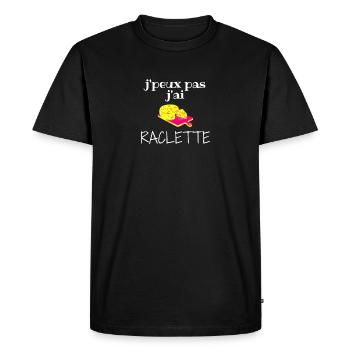 Je peux pas j'ai raclette - T-shirt Premium bio Homme - noir - Devant - Nico (187cm)
