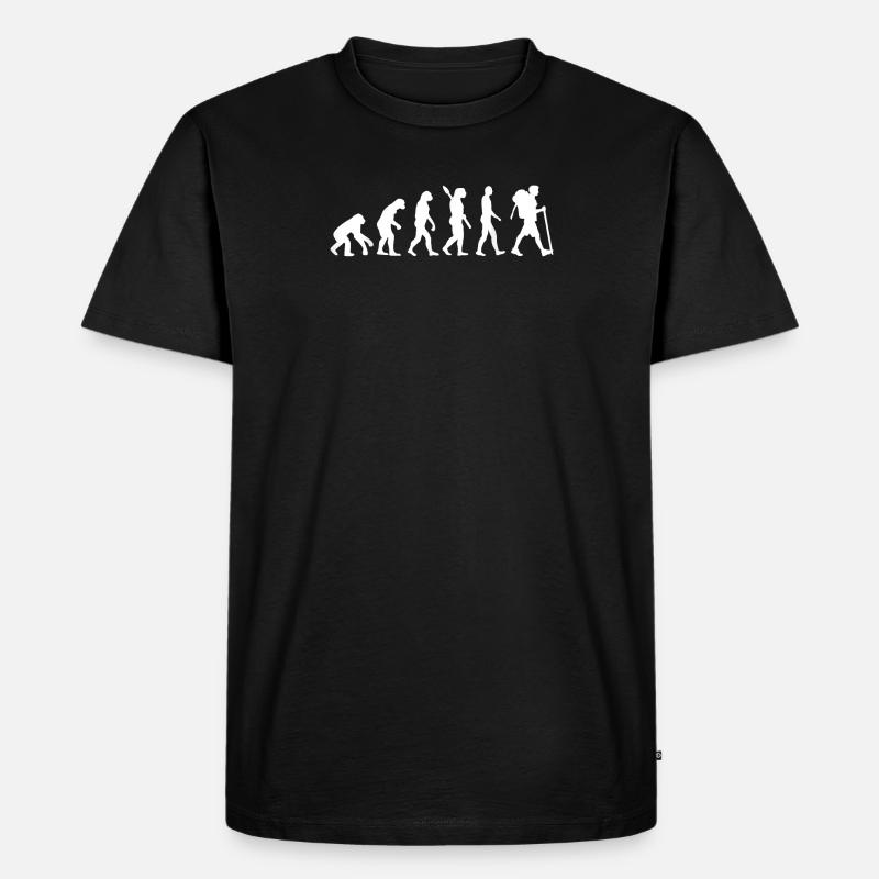 Hiker Evolution - Männer Premium Bio T-Shirt - Schwarz