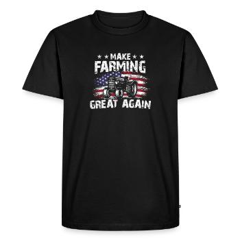 Make Farming Great Again USA Flag Tracter Farmers - T-shirt Premium bio Homme - noir - Devant - Nico (187cm)