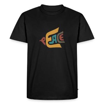 Amoureux des oiseaux liberté paix amour - T-shirt Premium bio Homme - noir - Devant - Nico (187cm)