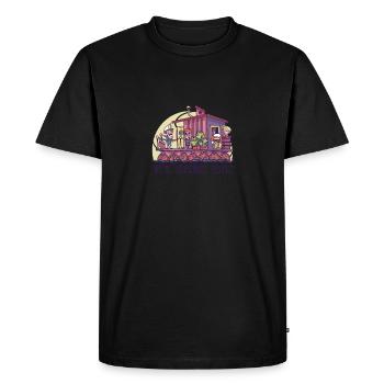 We're Houseboat People We Are Floating House - Men's Premium Organic T-Shirt - black - Front - Nico (187cm)