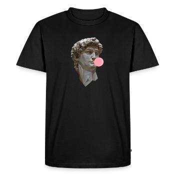 DAVID MICHELANGELO avec art de la statue de chewing-gum - T-shirt Premium bio Homme - noir - Devant - Nico (187cm)