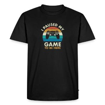 Vintage, j'ai mis mon lecteur de jeu vidéo en pause - T-shirt Premium bio Homme - noir - Devant - Nico (187cm)