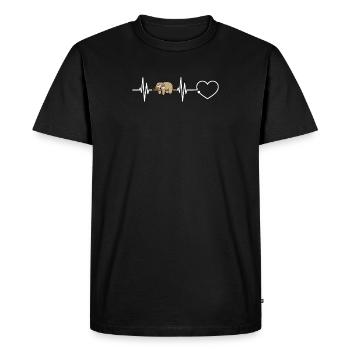 Cool Sloth Heartbeat Funny Sloths Animal Zoo - Men's Premium Organic T-Shirt - black - Front - Nico (187cm)