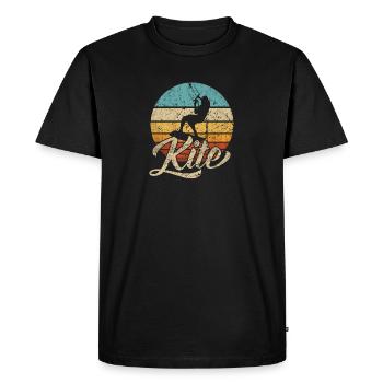 KITE Kite Kite kite kite surf retro - T-shirt Premium bio Homme - noir - Devant - Nico (187cm)