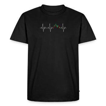 Stock Investor Heartbeat Funny Stock Traders Stock - Men's Premium Organic T-Shirt - black - Front - Nico (187cm)