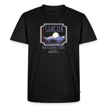 Glacier National Park Montana American Buffalo - T-shirt Premium bio Homme - noir - Devant - Nico (187cm)