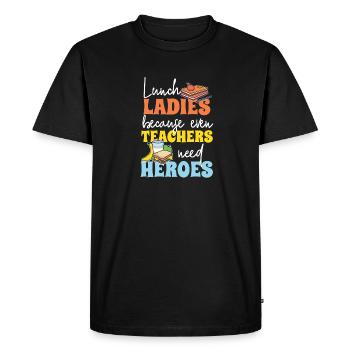 Cadeau de dame de cantine de cafétéria - T-shirt Premium bio Homme - noir - Devant - Nico (187cm)