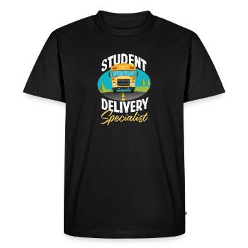 Un étudiant d'autobus scolaire livre un cadeau de chauffeur de bus - T-shirt Premium bio Homme - noir - Devant - Nico (187cm)