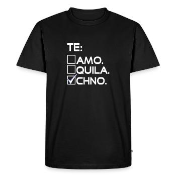 Techno confirmed - Men's Premium Organic T-Shirt - black - Front - Nico (187cm)