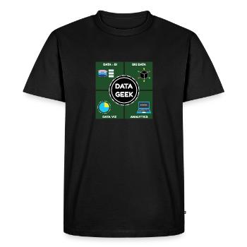 Talk Data To me Data Science and Datascientist - Men's Premium Organic T-Shirt - black - Front - Nico (187cm)