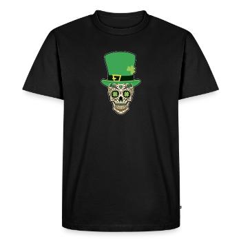 Crâne de sucre de la Saint-Patrick Calavera - T-shirt Premium bio Homme - noir - Devant - Nico (187cm)