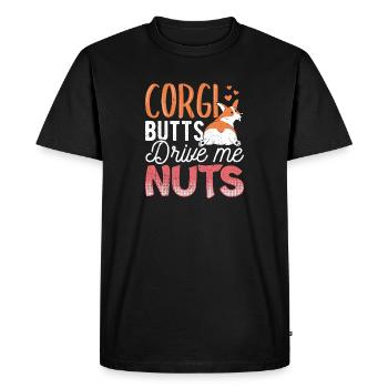 Butts puppy soft floccose creamy linty featherlike - Men's Premium Organic T-Shirt - black - Front - Nico (187cm)