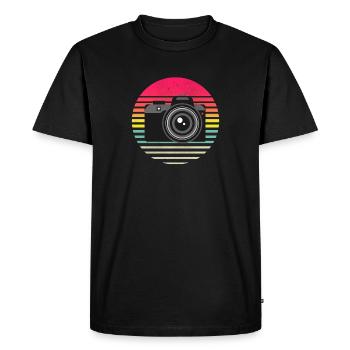 Vintage Retro Camera Photography Lover - Men's Premium Organic T-Shirt - black - Front - Nico (187cm)