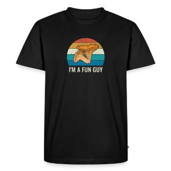 Chanterelle Wild Mushroom Forager - I'm a FUN GUY - T-shirt Premium bio Homme - noir - Devant - Nico (187cm)