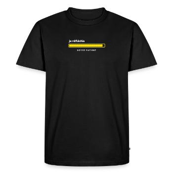Humour Geek Chargement Je réfléchis Soyez Patient - T-shirt Premium bio Homme - noir - Devant - Nico (187cm)