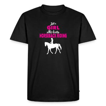Cavalière - T-shirt Premium bio Homme - noir - Devant - Nico (187cm)