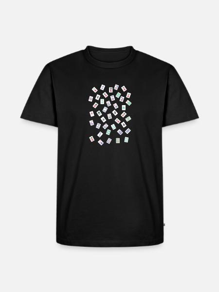 Scattered mahjong tiles - mahjong gift - Men's Premium Organic T-Shirt - black