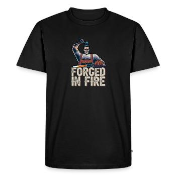 Forged Dans Fire Forgeron Métallurgique - T-shirt Premium bio Homme - noir - Devant - Nico (187cm)