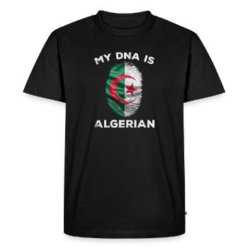 ALGÉRIE Finger Print Flag Mon ADN est la fierté algérienne - T-shirt Premium bio Homme - noir - Devant - Nico (187cm)