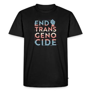 Mettre fin au génocide trans - T-shirt Premium bio Homme - noir - Devant - Nico (187cm)