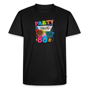 Party like the 80s funny eighties retro - Men's Premium Organic T-Shirt - black - Front - Nico (187cm)
