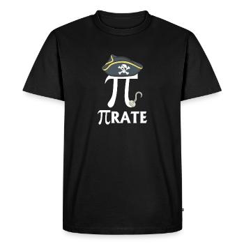 Pirate drôle de jour de Pi - T-shirt Premium bio Homme - noir - Devant - Nico (187cm)