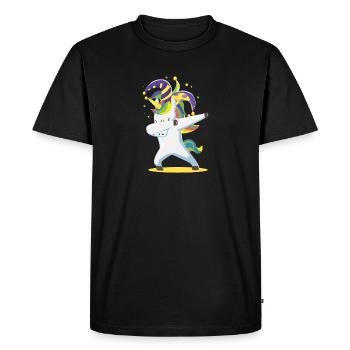 Dabbing Unicorn Mardi Gras Funny Girls Kids Dab - T-shirt Premium bio Homme - noir - Devant - Nico (187cm)