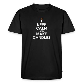 Keep calm and make candles candle making diy - Men's Premium Organic T-Shirt - black - Front - Nico (187cm)