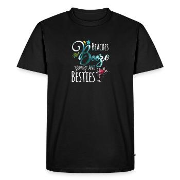 Friends Weekend Girl Trip - Beaches Schnaps - Men's Premium Organic T-Shirt - black - Front - Nico (187cm)