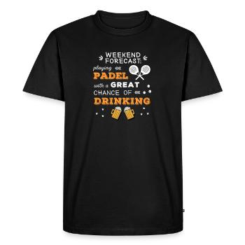 Mes plans week-end - Padel tennis et grande fête fortue - T-shirt Premium bio Homme - noir - Devant - Nico (187cm)