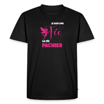 Je suis Une fée la fée PasChier - T-shirt Premium bio Homme - noir - Devant - Nico (187cm)