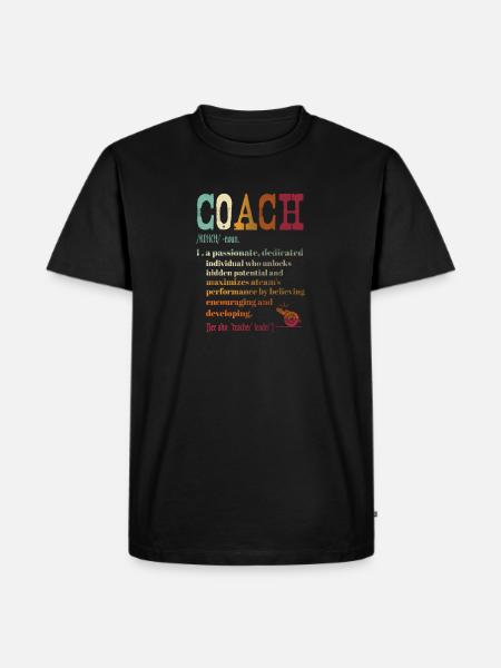 Coach Definition Funny Coach - Men's Premium Organic T-Shirt - black